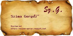 Szima Gergő névjegykártya